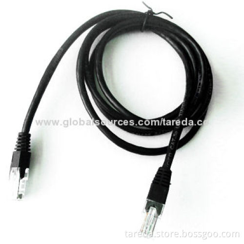Cat5e UTP 24AWG x 4PR All Copper Patch Cord, 1.2m Length Black Color with RoHS Mark